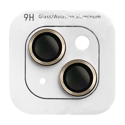 Захисне скло Metal Classic на камеру (в упак.) для Apple iPhone 15 (6.1) / 15 Plus (6.7) (Золотий / Gold) 65701