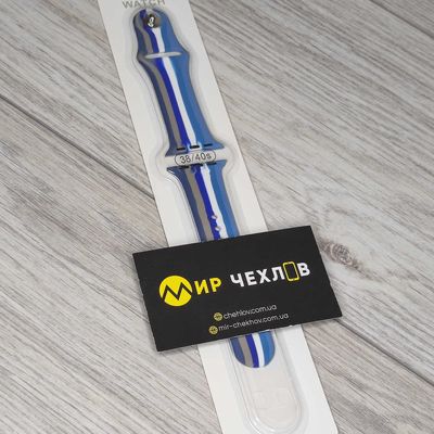 Вироби з силікону Ремінець Ремінець App 38mm/40мм Rainbow Blue 75575   * Чехол