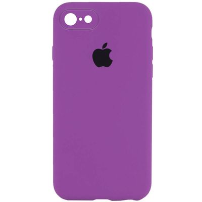 Чохол Silicone Case Square Full Camera Protective (AA) для Apple iPhone 7 / 8 / SE (2020) (4.7) (Фіолетовий / Grape) 40229 40229* Чехол