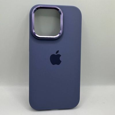 Чохол Silicone case Full (Metal Frame and Buttons) for iPhone 14 Pro Lavender grey