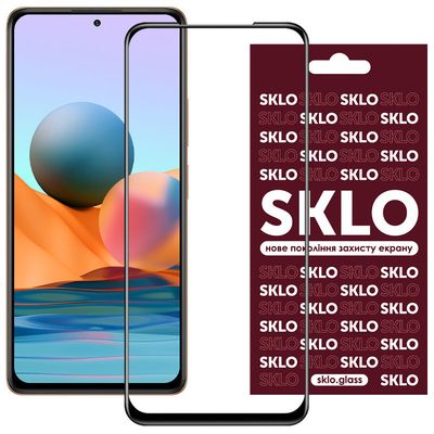 Захисне скло SKLO 5D (тех.пак) для Xiaomi Redmi 10C / 12C / A3 / A3x / Poco C40 / C61 (Чорний / Біла підкладка) 00054138 Стекло