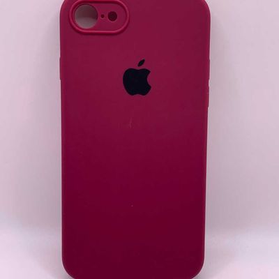 Чохол Silicone Case Square Full Camera Protective (AA) для Apple iPhone 7 / 8 / SE (2020) (4.7) (Бордовий / Maroon) 40229 40229 Чехол