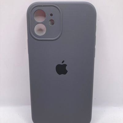 Чохол Silicone Case Full Camera Protective (AA) для Apple iPhone 12 (6.1) (Сірий / Dark Gray) 00042250 Чехол