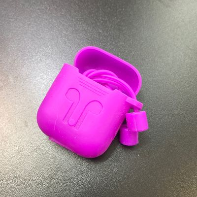 Чохол Airpods 1/2 силікон Фіолетовий+ шнурочки під навушники 76242 76242* Китай