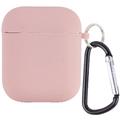 Силіконовий футляр з мікрофіброю для навушників Airpods 1/2 (Рожевий / Pink Sand) 39442 Чохли на навушники