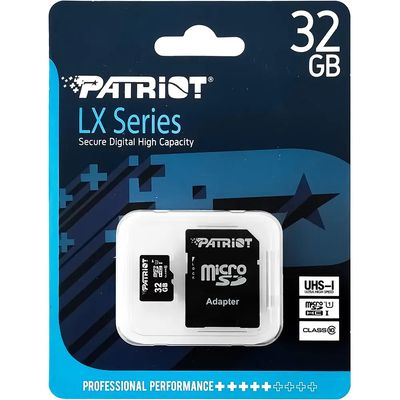 Карта пам'яті microSDHC (UHS-1) Patriot LX Series 32Gb class 10 (adapter SD) PSF32GMCSDHC10