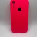 Чохол Silicone Case Square Full Camera Protective (AA) для Apple iPhone XR (6.1) (Рожевий / Barbie pink) 40233* Чехол