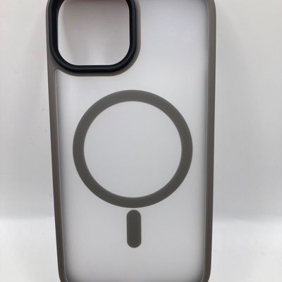 TPU+PC чохол Metal Buttons with MagSafe Colorful для Apple iPhone 15 (6.1) (Сірий) 65601 65601* Чехол