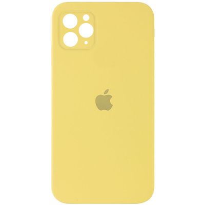Чохол Silicone Case Square Full Camera Protective (AA) для Apple iPhone 11 Pro Max (6.5) (Жовтий / Canary Yellow)* Чехол