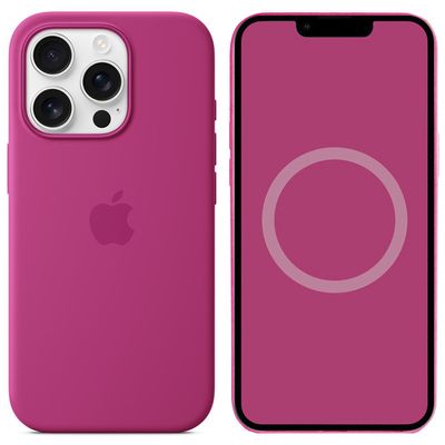 Чохол Silicone case (AAA) full with Magsafe and Animation для Apple iPhone 16 Pro Max (6.9) (Fuchsia) 74447 74447 74447