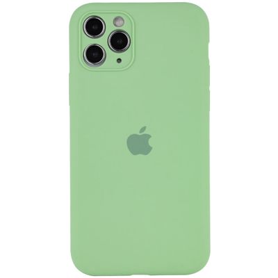 Чохол Silicone Case Full Camera Protective (AA) для Apple iPhone 12 Pro Max (6.7) (Мятний / Mint)* Чехол