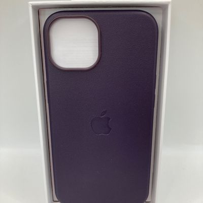 Шкіряний чохол Leather Case (AAA) with MagSafe для Apple iPhone 14 (6.1) (Deep Violet) Китай