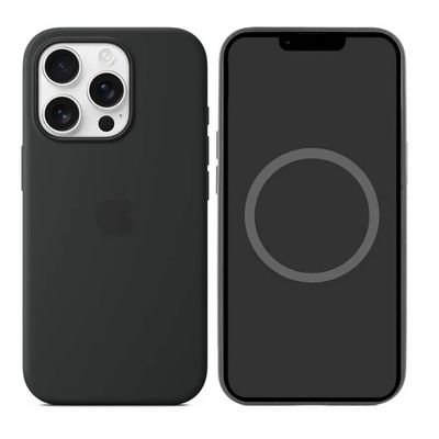 Чохол Silicone case (AAA) with Magsafe and Animation (button) для Apple iPhone 16 Pro Max (6.9) (Black) 76347 76347 Чехол