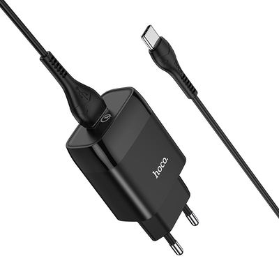 МЗП  C72Q Glorious QC3.0 1USB + Cable (Type-C) (black) 30781 Hoco
