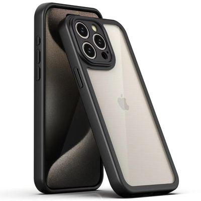 TPU чохол Transparent + Colour 1,5mm для Apple iPhone 15 (6.1) (Black) 70572 70572 Чехол