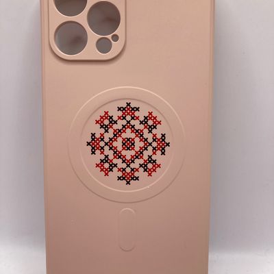 Чохол WAVE Ukraine Edition Case with MagSafe iPhone 12 Pro Max (vyshyvanka shirt/pink sand) 36777 36777* 36777 Чехол
