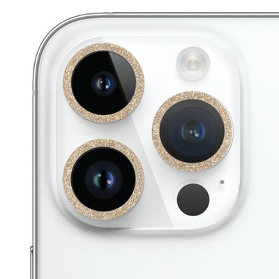 Захисне скло Metal Sparkles на камеру (в упак.) для Apple iPhone 15 Pro (6.1) /15 Pro Max (6.7) (Золотий / Gold) 65699