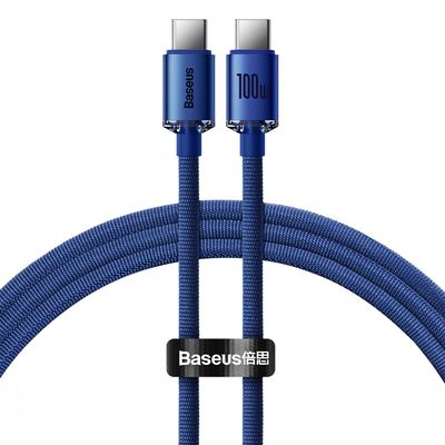 Кабель  Crystal Shine Series Fast Charging Type-C to Type-C 100W (1.2m) (blue) 35107 Baseus