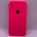 Silicone Case Square Full Camera Protective (AA) для Apple iPhone XS (5.8) (Розовый / Barbie pink) 40231 40231* 40231 Чехол