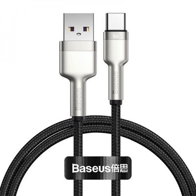 Кабель  Cafule Metal Data Type-C 66W (0.25m) (black) 33192 Baseus
