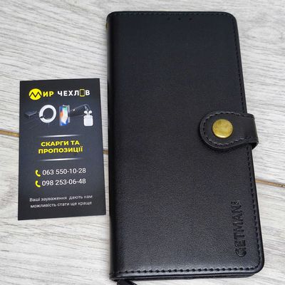 Шкіряний чохол книжка GETMAN Gallant (PU) для Samsung Galaxy A73 5G (Чорний) 54591 Чехол