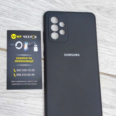 Чохол Silicone Cover Full Camera (AA) для Samsung Galaxy A72 4G / A72 5G (Чориый / Black) 48775 Китай