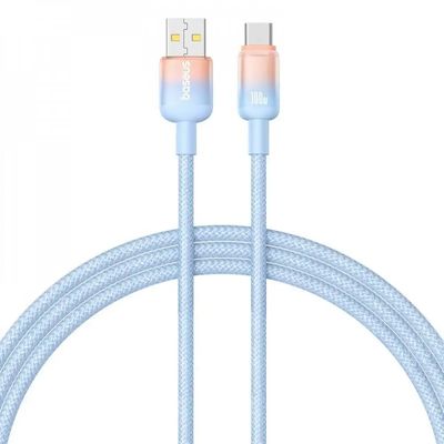 Кабель  Discolor Series Fast Charging Type-C to Type-C 100W (1m) (blue) 61030  Baseus