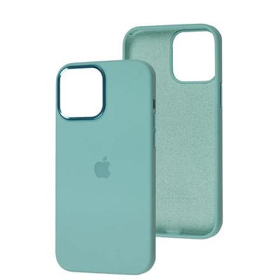 Чохол Silicone case Full (Metal Frame and Buttons) for iPhone 13 Pro Azure