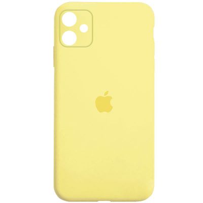 Чохол Silicone Case Square Full Camera Protective (AA) для Apple iPhone 11 (6.1) (Жовтий / Yellow) 40234 40234* Чехол