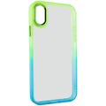 TPU+PC Fresh sIPhone series для Apple iPhone X / XS (5.8) (Бирюзовый / Лимонный) 55613 Чехол
