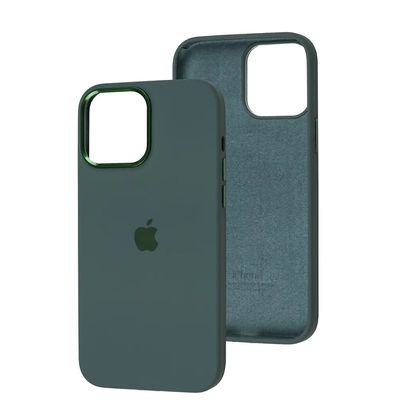 Чохол Silicone case Full (Metal Frame and Buttons) Square side for iPhone 11 Party green