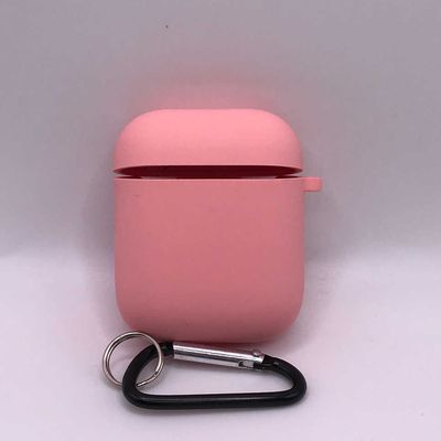 Силіконовий футляр з мікрофіброю для навушників Airpods 1/2 (Рожевий / Pink) 39442 Чохли на навушники