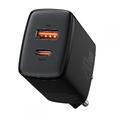 МЗП Compact Quick Charger 20W QC+ PD (1Type-C + 1USB) (black) 32367 Baseus