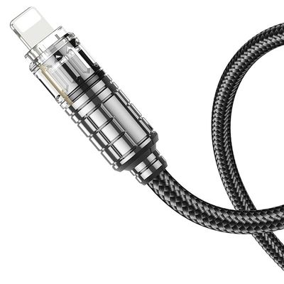 Дата кабель  U122 Lantern Transparent Discovery Edition Type-C to Lightning (1.2m) (Black) 00066602 Hoco