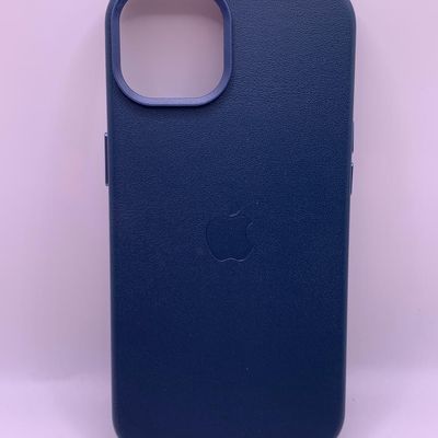 Шкіряний чохол Leather Case (AA Plus) with MagSafe для Apple iPhone 14 (6.1) (Indigo Blue) 57473 57473* 57473