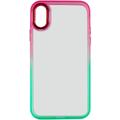 Чехол TPU+PC Fresh sip series для Apple iPhone X / XS (5.8) (Салатовый / Розовый) 55613 Китай