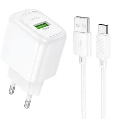МЗП  CS52A Surplus QC3.0 (1USB-A) + кабель USB to Type-C (White) 00075207 Hoco