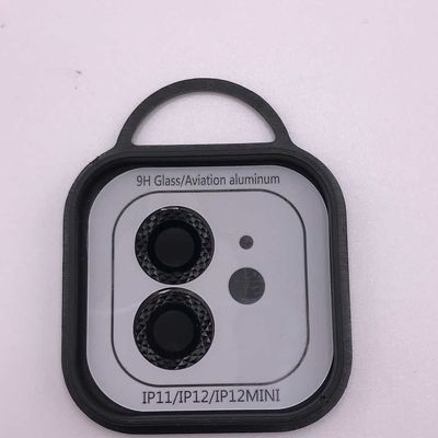 Захисне скло Metal Shine на камеру (в упак.) для Apple iPhone 12 / 12 mini / 11 (Чорний / Black) 62927 Стекло