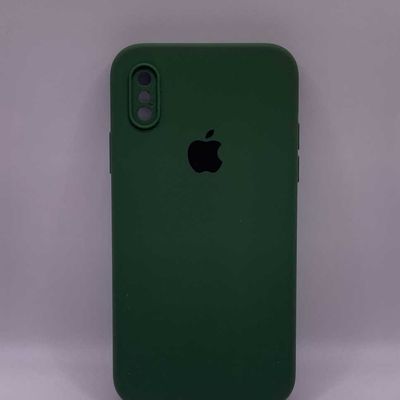 Чохол Silicone Case Square Full Camera Protective (AA) для Apple iPhone XS / X (5.8) (Зелений / Army green) 40231 40231* Чехол