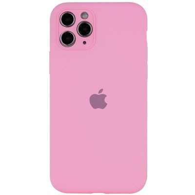 Чохол Silicone Case Full Camera Protective (AA) для Apple iPhone 12 Pro Max (6.7) (Рожевий / Light pink)* Чехол