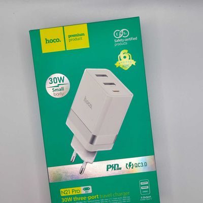 МЗП  N21 Pro Tourer 30W (2xUSB + Type-C) (white) 38129 38129 38129 Hoco