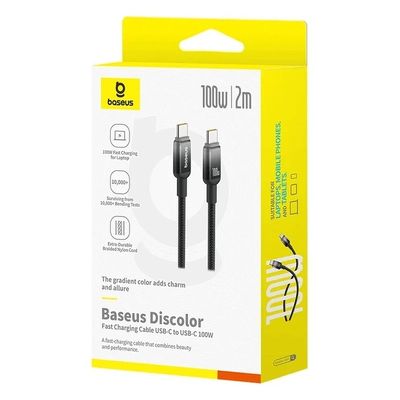Кабель  Discolor Series Fast Charging Type-C to Type-C 100W (1m) (black) 61030 Baseus