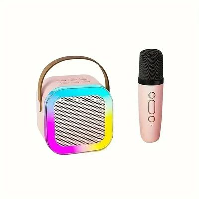 Колонка K12 з 1-м мікрофоном, Bluetooth, SD та підсвіткою (Бежевий) 61959