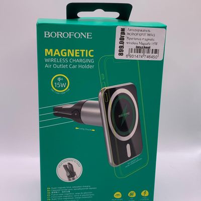 Автотримач BOROFONE BH43 Xperience magnetic wireless Magsafe 15W Black-Silver Borofone
