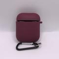 Силіконовий футляр з мікрофіброю для навушників Airpods 1/2 (Бордовий / Plum) 39442 Чохли на навушники