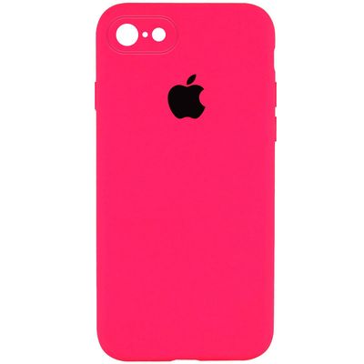 Чохол Silicone Case Square Full Camera Protective (AA) для Apple iPhone 7 / 8 / SE (2020) (4.7) (Рожевий / Barbie pink) 40229 40229* Чехол