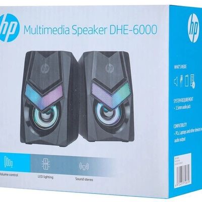 Акустична система 2.0 HP DHE-6000 LED RGB Black (DHE-6000) U0583165 вересень