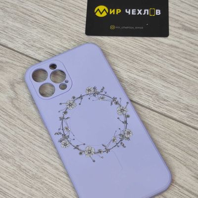 Чохол WAVE Minimal Art Case iPhone with MagSafe 12 Pro Max (light purple/wreath) 35289* 35289 Китай
