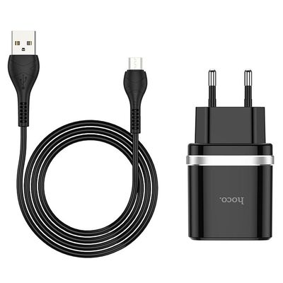 Мережевий ЗП  C12Q Smart (1A) QC3.0 18W Micro (Чорний) 23939 Hoco