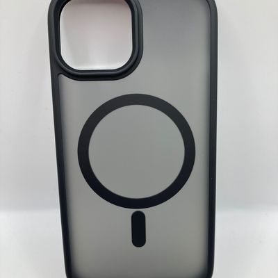 TPU+PC чохол Metal Buttons with MagSafe Colorful для Apple iPhone 15 (6.1) (Чорний / Black) 50834 Чехол